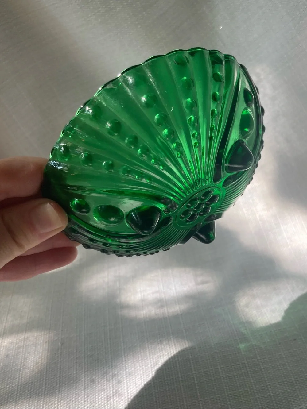 Vintage Anchor Hocking Burple Inspiration Green Glass Small Dessert Bowl!